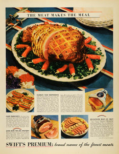 1937 Ad Swift Meal Meats Frankfurter Hot Dog Ham Salami - ORIGINAL MCC4