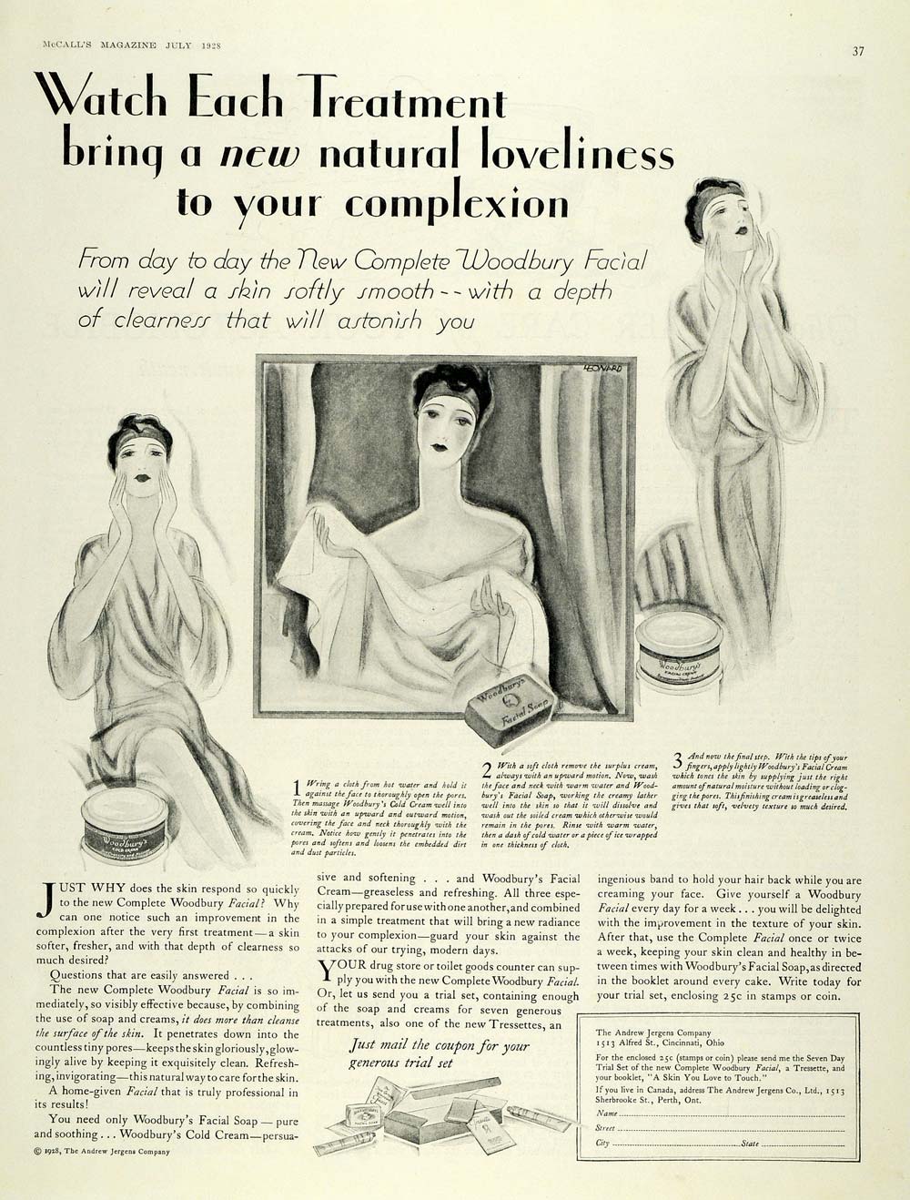 1928 Ad Andrew Jergens Woodbury's Facial Soap Skin Care - ORIGINAL MCC4