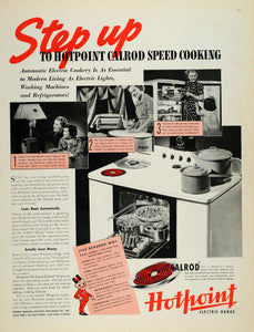 1937 Ad Hotpoint Electric Range Calrod Cooking Edison - ORIGINAL MCC4