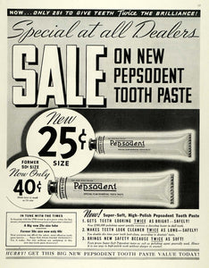 1936 Ad Pepsodent Toothpaste Dental Dentifrice Pricing - ORIGINAL MCC4