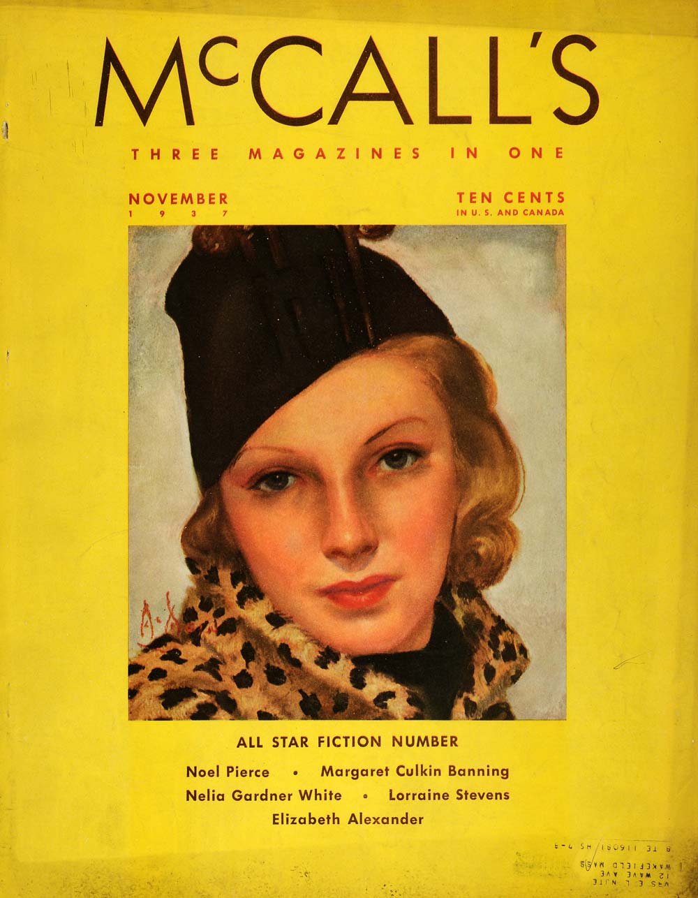 1937 Cover McCall's Neysa Moran Mc Mein Fashion Art - ORIGINAL MCC5