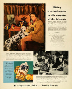 1937 Ad Camel Cigarettes Joan Belmont Dalmatian Equine - ORIGINAL MCC5