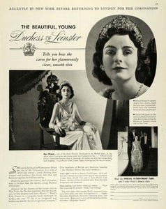1937 Ad Pond's Extract Cold Cream Duchess Leinster - ORIGINAL ADVERTISING MCC5