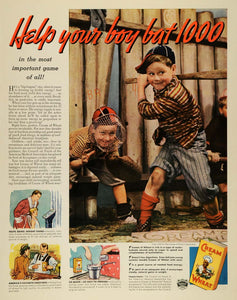 1937 Ad Boy Baseball Bat Help Cream of Wheat Cereal - ORIGINAL ADVERTISING MCC5