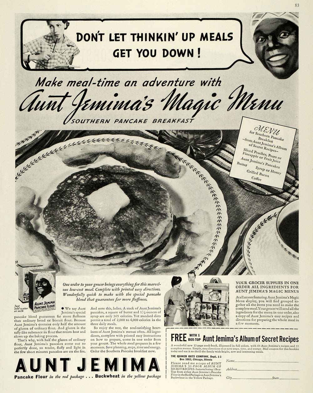 1935 Ad Aunt Jemima Magic Southern Pancake Breakfast - ORIGINAL ADVERTISING MCC5