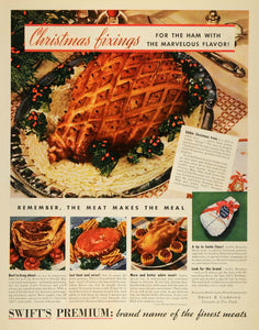 1937 Ad Christmas Fixings Swift & Company Ham Meats - ORIGINAL ADVERTISING MCC5
