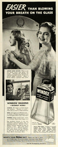 1937 Ad Easier Blowing Breath on Glass Windex Cleaner - ORIGINAL MCC5