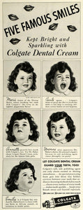 1937 Ad Famous Dionne Quintuplets Colgate Dental Cream - ORIGINAL MCC5