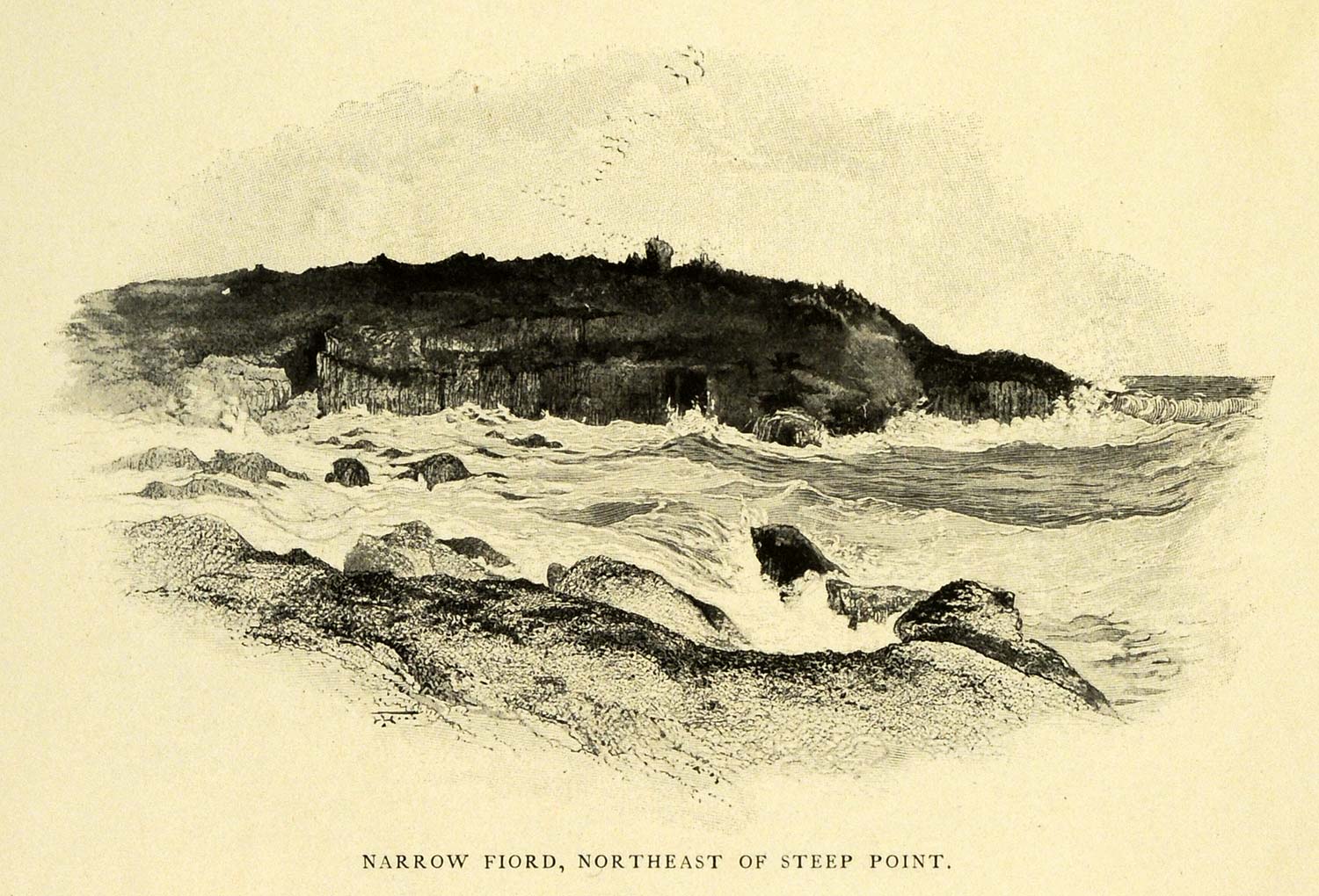 1901 Print Christmas Island Australia Narrow Fiord Landscape Steep Point MCC5