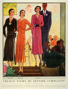 1930 Print French Fashion McCalls Dressmaking Patterns Fur Wraps Frocks MCC5