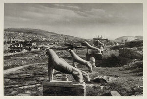 1937 Lion's Terrace Statues Delos Island Photogravure - ORIGINAL MD1
