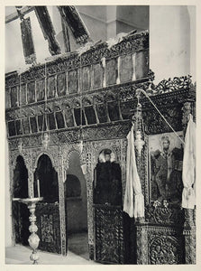 1937 Interior St. Barnabas Church Enkomi Cyprus Print - ORIGINAL MD1