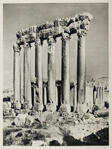 1937 Columns Temple Jupiter Baalbek Heliopolis Lebanon - ORIGINAL MD1