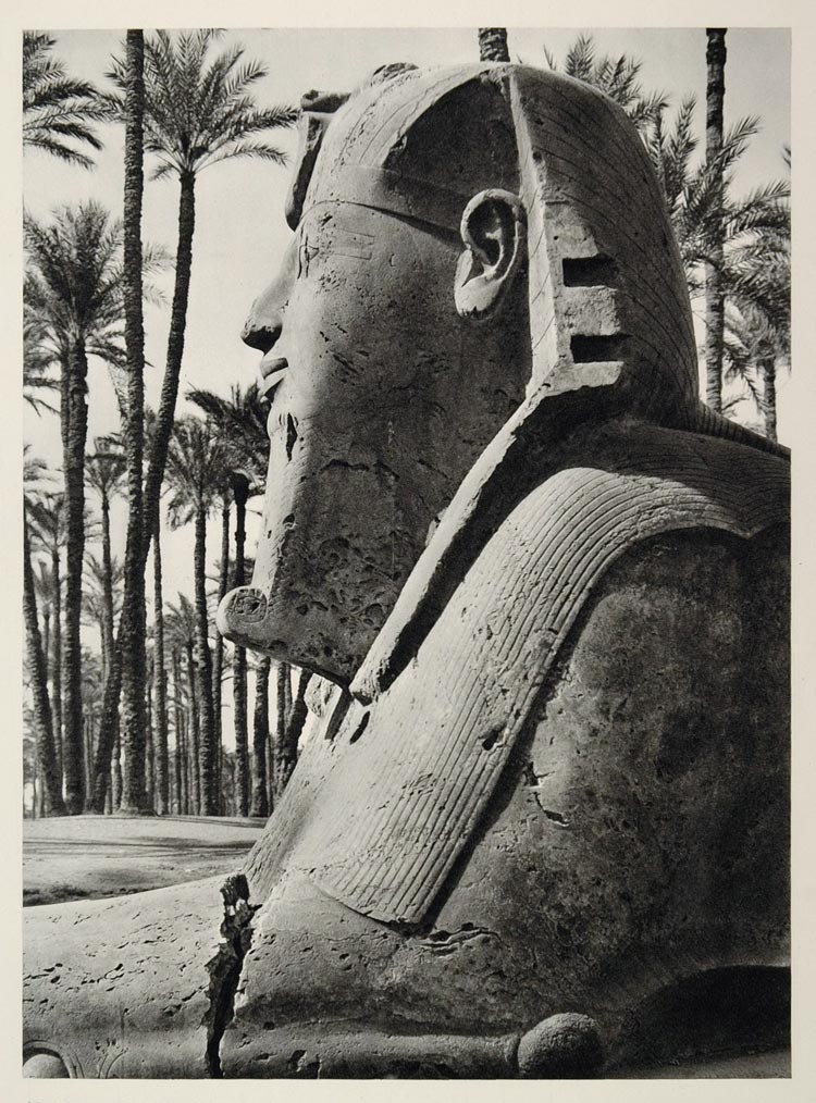 1937 Alabaster Calcite Sphinx Memphis Egypt Hurlimann - ORIGINAL MD1