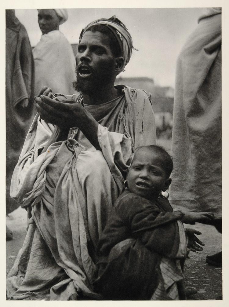 1937 Blind Beggar Child Tetouan Tetuan Morocco Africa - ORIGINAL MD1