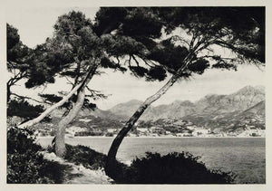 1937 Beach Menton Cote d'Azur French Riviera France - ORIGINAL PHOTOGRAVURE MD1