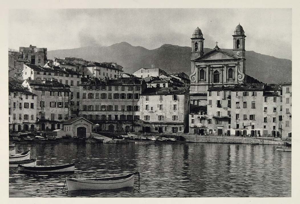 1937 Bastia Port Town Harbor Island Corsica France NICE - ORIGINAL MD1