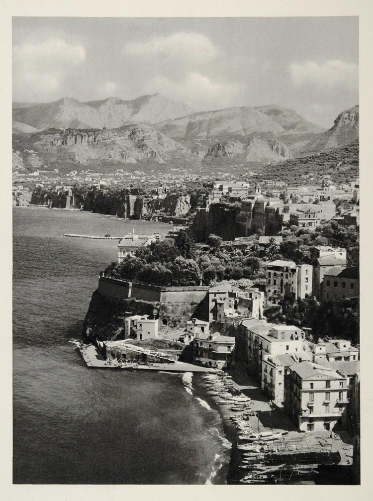 1937 Sorrento City Bay of Naples Italy Martin Hurlimann - ORIGINAL MD1