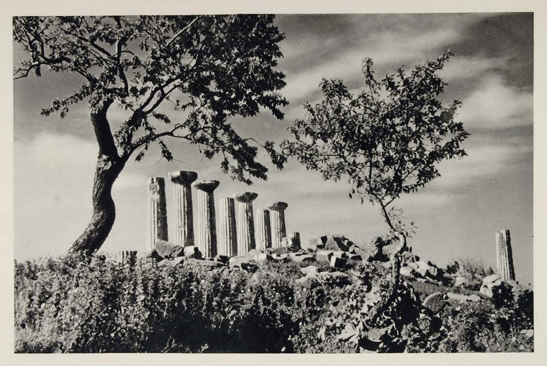 1937 Ruin Agrigentum Girgenti Architecture Sicily Italy - ORIGINAL MD1