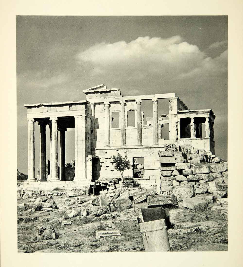 1937 Photogravure Athens Erechteion Temple Ruins Greek Classical MD1