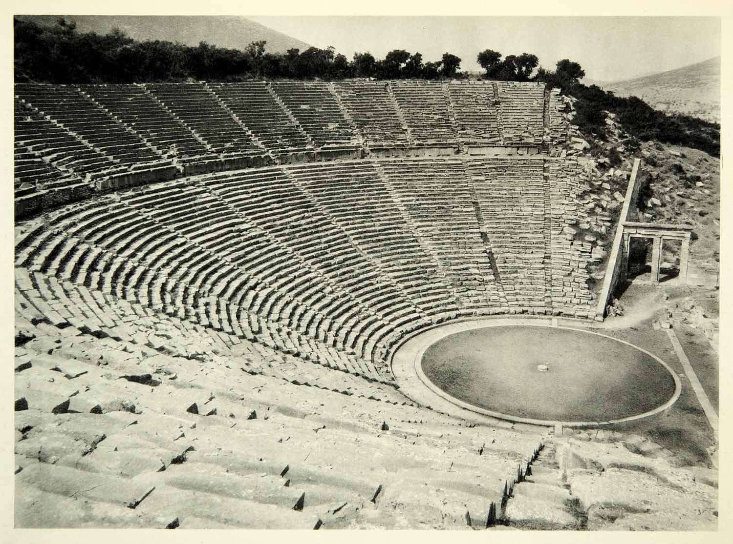 1937 Photogravure Epidauros Theater Greek Seats Greece Historical Landmark MD1