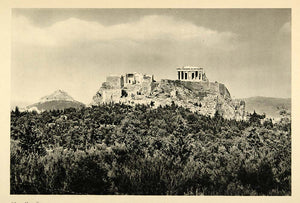 1937 Acropolis Athens Greece Photogravure Hurlimann - ORIGINAL PHOTOGRAVURE MD2