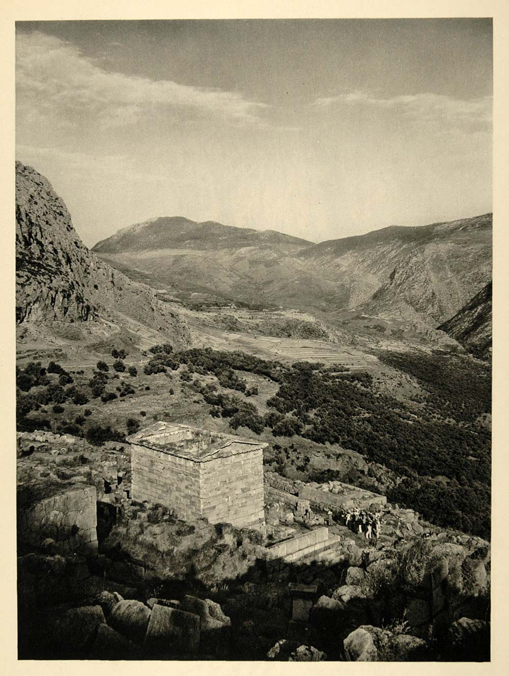 1937 Delphi Valley of Pleistos Photogravure Hurlimann - ORIGINAL MD2