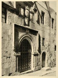 1937 Door Inn Strada dei Cavalieri Rhodes Photogravure - ORIGINAL MD2