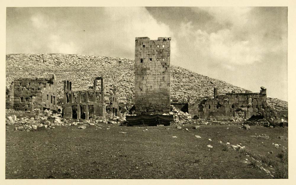 1937 Ruins Kasr el Benat Syria Photogravure Lietzmann - ORIGINAL MD2