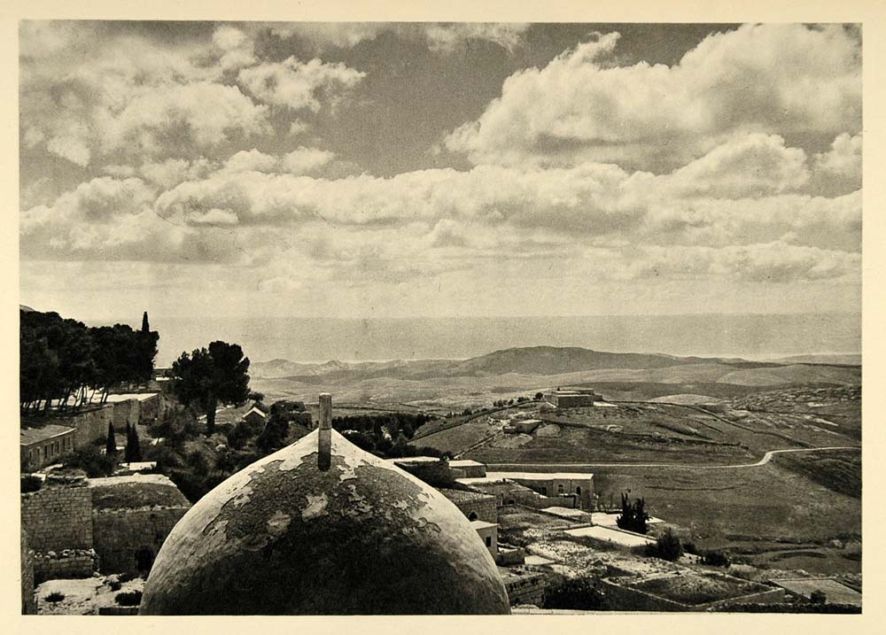 1937 View Dead Sea Landscape Photogravure HÌ_rlimann - ORIGINAL PHOTOGRAVURE MD2