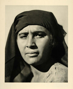 1937 Portrait Head Egyptian Woman Egypt Photogravure - ORIGINAL PHOTOGRAVURE MD2