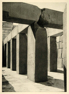 1937 Valley Temple of Khafre Giza Egypt Photogravure - ORIGINAL PHOTOGRAVURE MD2