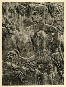 1937 Wall Carving Tomb Ptahhotep Saqqara Photogravure - ORIGINAL MD2