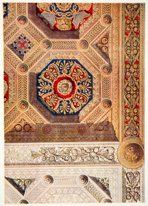 1917 Photolithograph Art Nouveau Ceiling Interior Design Giulio Casanova MDA5