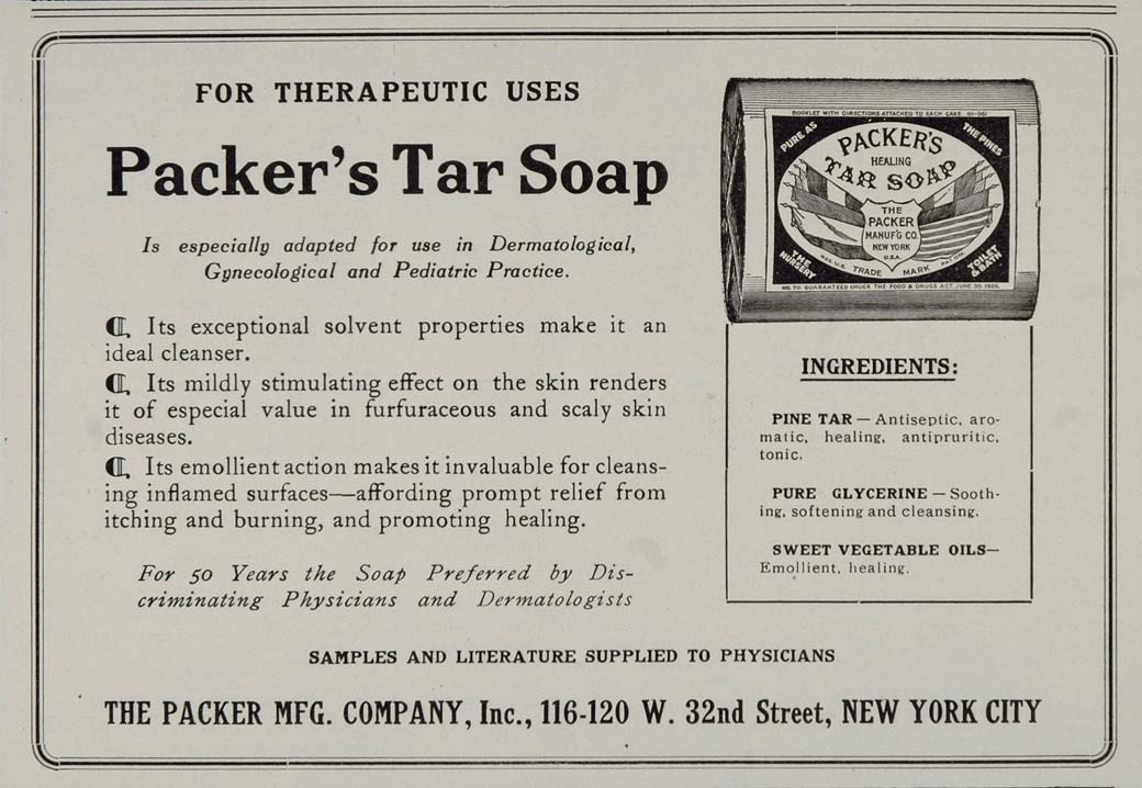 1929 Orig. Print Ad Packer's Pine Tar Soap Antiseptic - ORIGINAL MED4