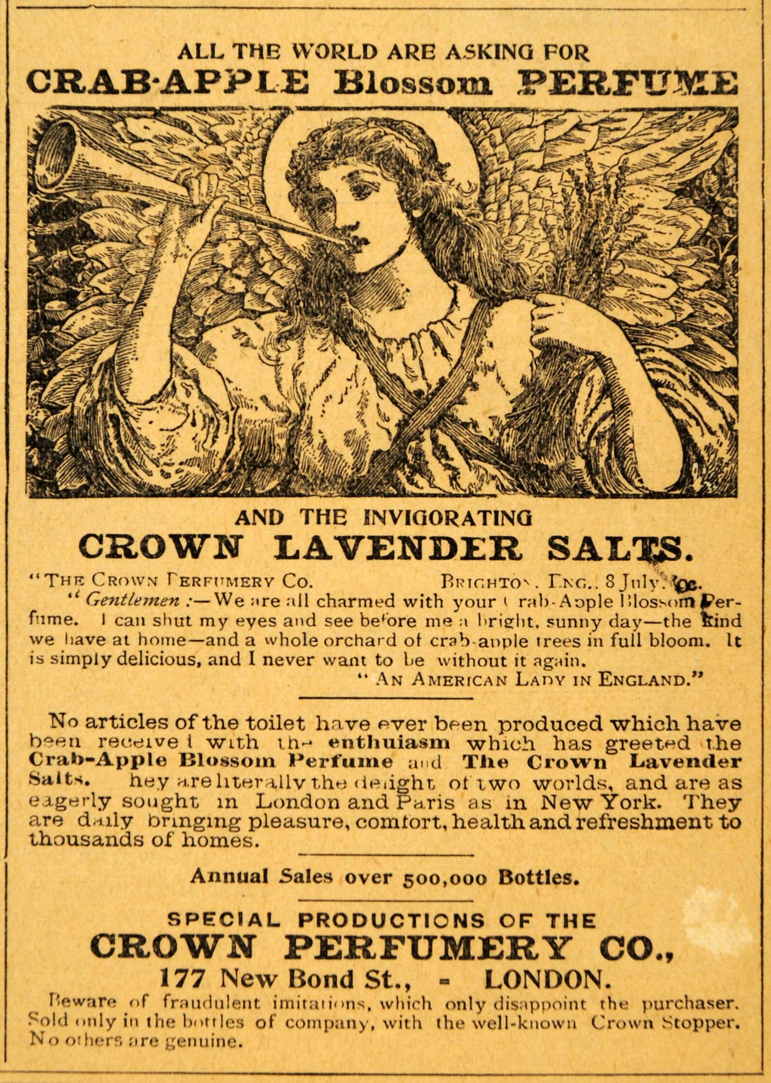 1894 Ad Crown Perfumery Crab-Apple Blossom Perfume - ORIGINAL ADVERTISING MF1