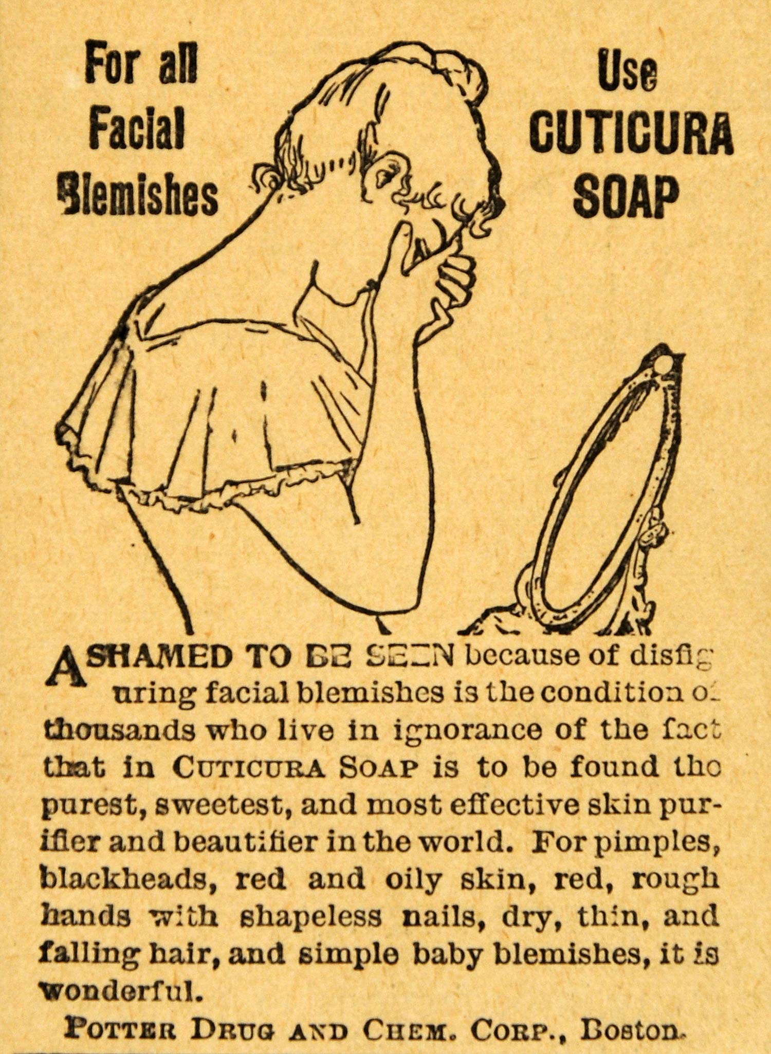 1894 Ad Potter Drug Cuticura Soap Complexion Nails Hair - ORIGINAL MF1