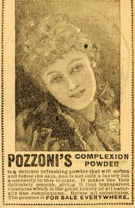 1894 Ad Pozzoni's Complexion Powder Clear Skin Woman - ORIGINAL ADVERTISING MF1