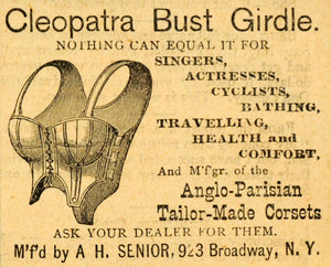 1894 Ad Cleopatra Bust Girdle A H Senior Anglo-Parisian - ORIGINAL MF1