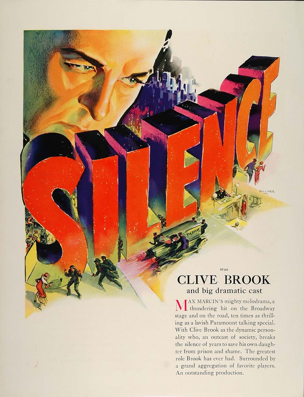 1931 Ad Silence Paramount Film Clive Brook Crime Drama - ORIGINAL MGM3