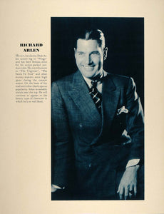 1931 Print Portrait Richard Arlen Paramount Movie Star - ORIGINAL MGM3
