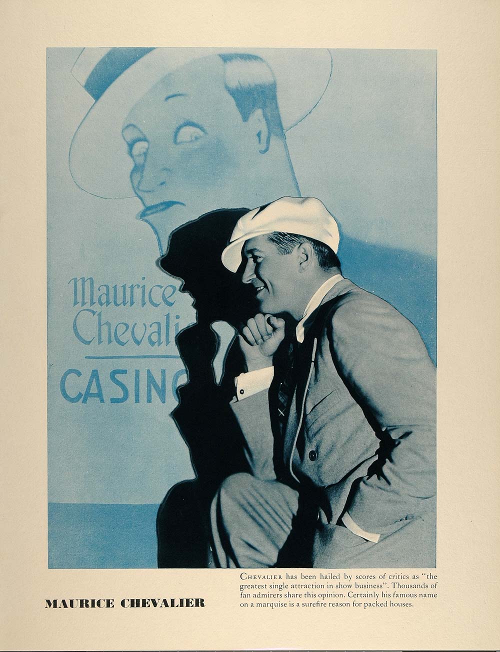 1931 Print Print Maurice Chevalier Paramount Film Star - ORIGINAL MGM3