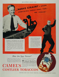 1934 Ad Camel Cigarettes Box Joseph Vince Saber Fencer - ORIGINAL MIX3