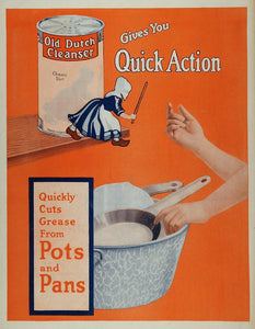 1915 Original Print Ad Old Dutch Cleanser Woman Pot Pan - ORIGINAL MIX3