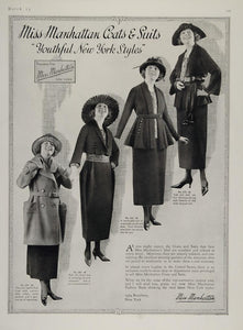 1920 Ad Miss Manhattan Women Fashion Suits Polo Coat - ORIGINAL ADVERTISING MIX4