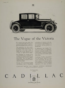 1923 Ad Cadillac Victoria Vintage Antique Auto Car - ORIGINAL ADVERTISING MIX4 - Period Paper
