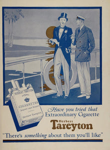 1926 Vintage Ad Herbert Tareyton Cigarettes Man Monocle - ORIGINAL MIX4