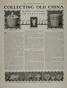 1907 Article Vintage China Leeds Staffordshire Wedgwood - ORIGINAL MIX6