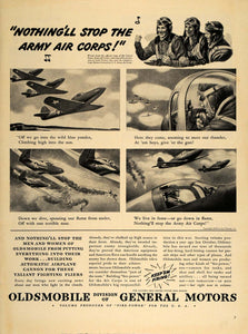 1942 Ad WWII Army Air Corps Fliers Oldsmobile Cannon Wartime General Motors MIX8