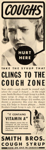 1936 Ad Smith Cough Syrup Vitamin A Doctor Sick Girl - ORIGINAL ADVERTISING MIX9
